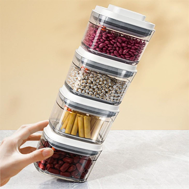 Square Food Storage Container With Airtight Cap